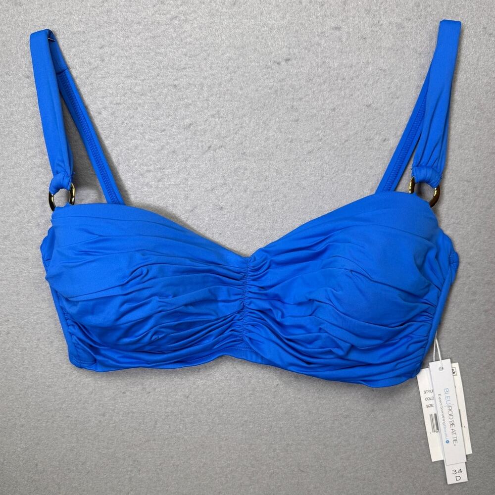 Bleu by Rod Beattie Kore Underwire shirred bikini top azur park 34D $59